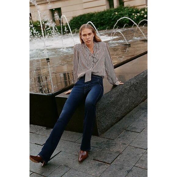 Anthropologie MOTHER The High-Waisted Smokin' Double-Welt Jeans Size 34 NWT - Picture 1 of 10